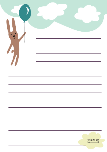 Printable gift list template